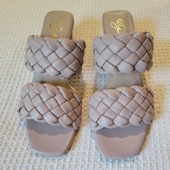 42 Gold Elegant Women's Braided Sandals - Cream - Picture 2 of 11